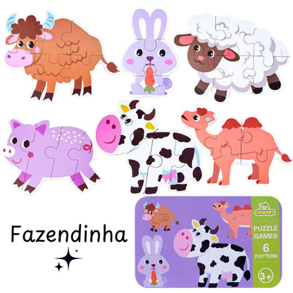 Brinquedo de Madeira | Quebra- Cabeça Fazendinha 4